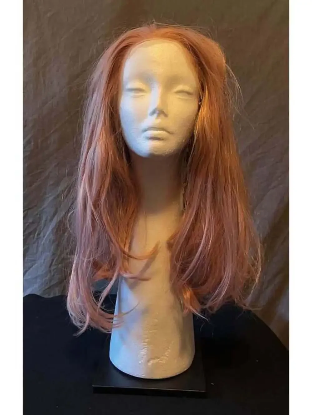 Long Dusty Rose Synthetic Lace Front Wig